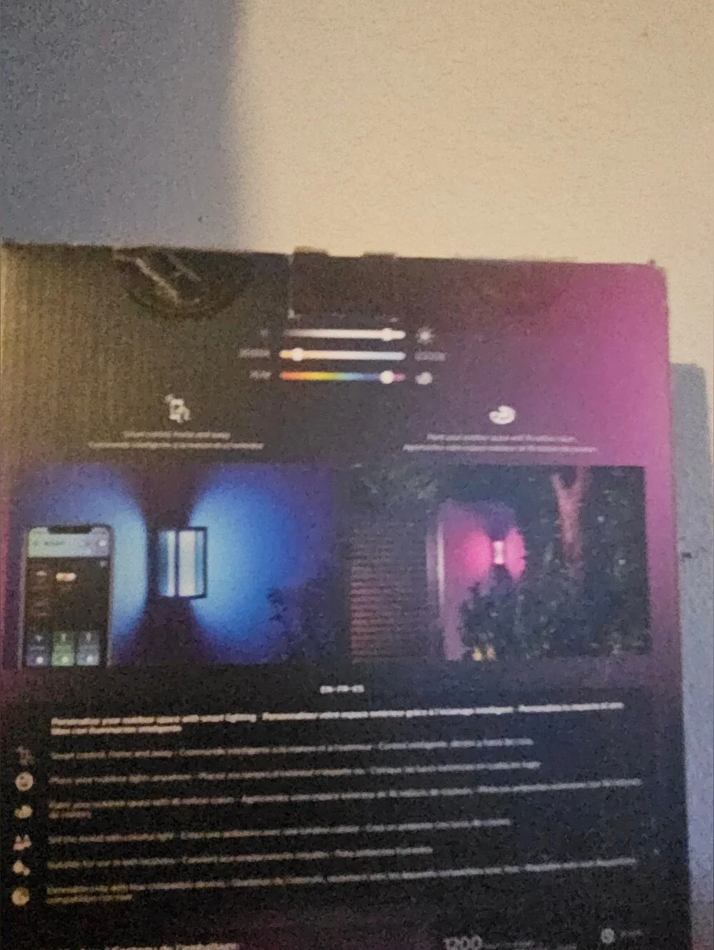 Philips Black Outdoor Hue Wall Lantern with Purple Lighting